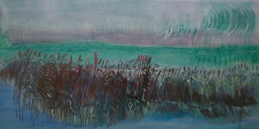 Rushes, 2011, oil on canvas, 80 x 168 cm, ©Hilja Roivainen.