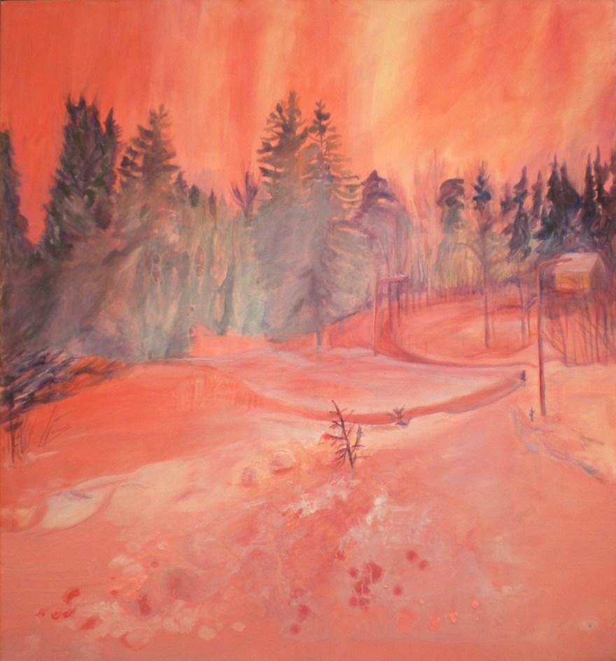 Snowy Road II, 2011, oil on canvas, 121 x 111 cm, ©Hilja Roivainen.
