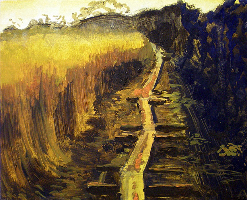 Duckboards, 2009, oil on MDF, 28 x 34 cm, ©Hilja Roivainen.