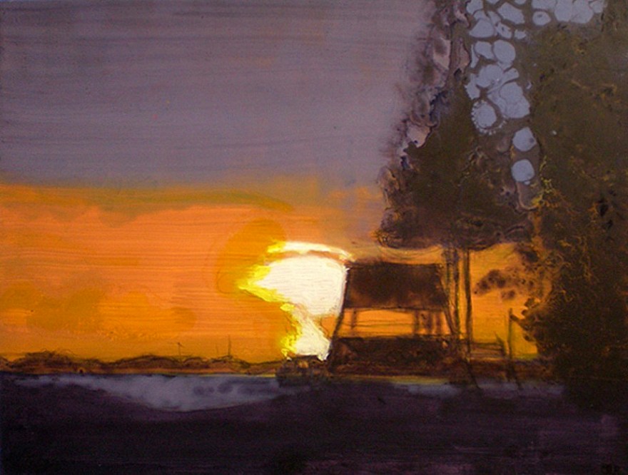 Lintutorni, 2009, oil on MDF, 31 x 41 cm, ©Hilja Roivainen.