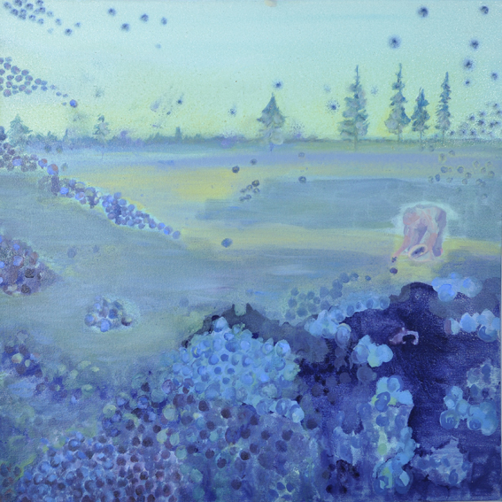 Blueberry picking, 2011, Oil on canvas, 55 x 55 cm, ©Hilja Roivainen.