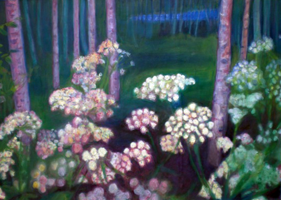 Cow Parsley, 2011, 50 x 70 cm, oil and wax on linen, ©Hilja Roivainen.