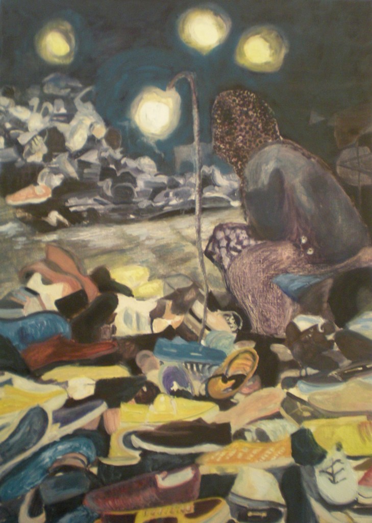 Opposite the Temple, 2016, oil on canvas, 60 x 41 cm, ©Hilja Roivainen.