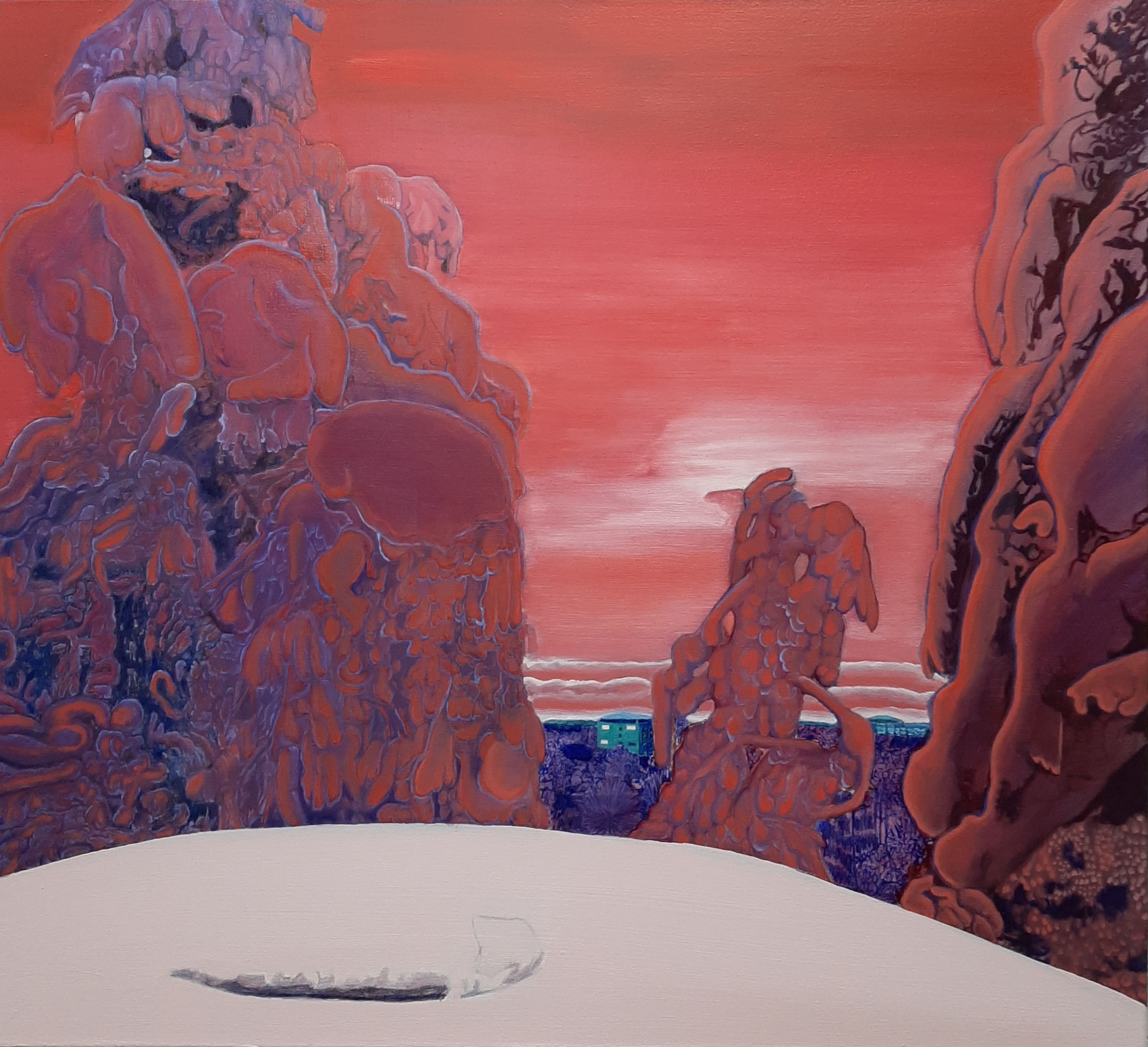 Eteenpäin (Dämmerung nach Vorwärts), 2026, oil on canvas, 73 x 81 